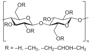 Strukturformel von Hydroxypropylmethylcellulose